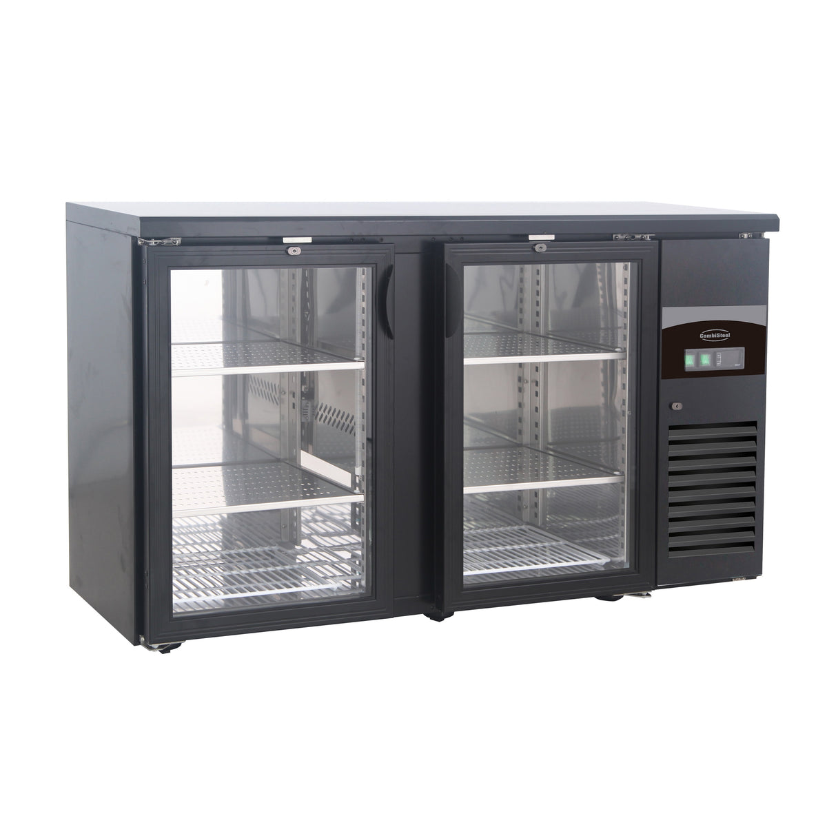 Arrière bar réfrigérée noir 2 portes en verre — Combisteel 7450.0335