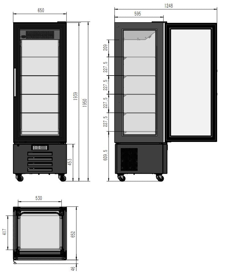 Vitrine de pâtisserie réfrigérée 1950 — Combisteel 7450.0845
