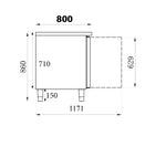 Table réfrigérée pâtisserie 3 portes — Combisteel 7450.1220