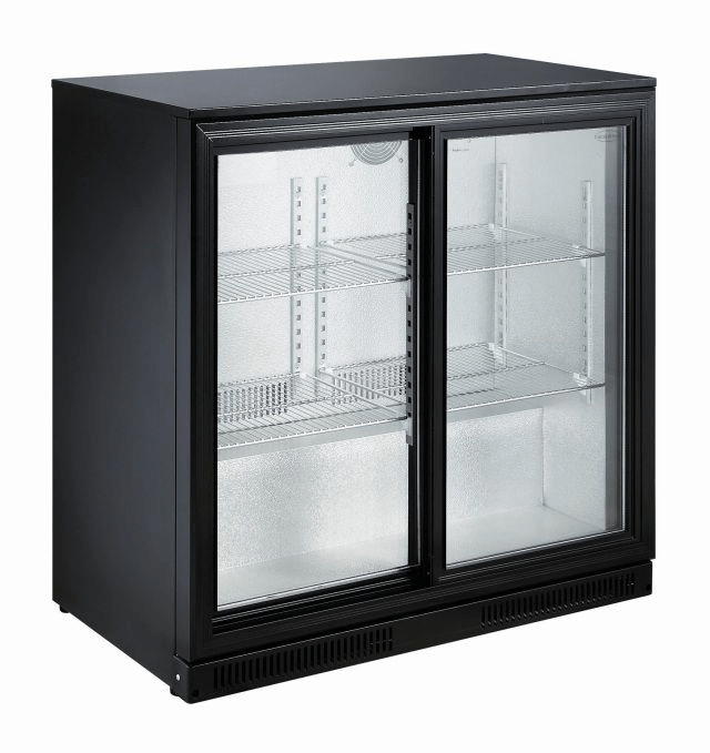 Arrière bar réfrigérée noir 2 portes coulisst — Combisteel 7455.1315