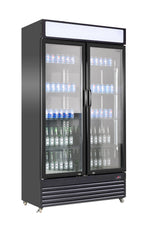 Réfrigérateur 2 portes en verre bez-780 gd noir — Combisteel 7455.1394
