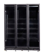 Réfrigérateur 3 portes en verre noir nap-1200 ht - avec porte chauffante — Combisteel 7455.1925