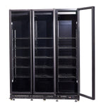 Réfrigérateur 3 portes en verre noir nap-1200 ht - avec porte chauffante — Combisteel 7455.1925