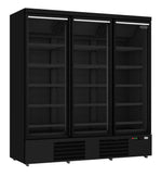 Congélateur 3 portes en verre noir jde-1530f bl — Combisteel 7455.2250