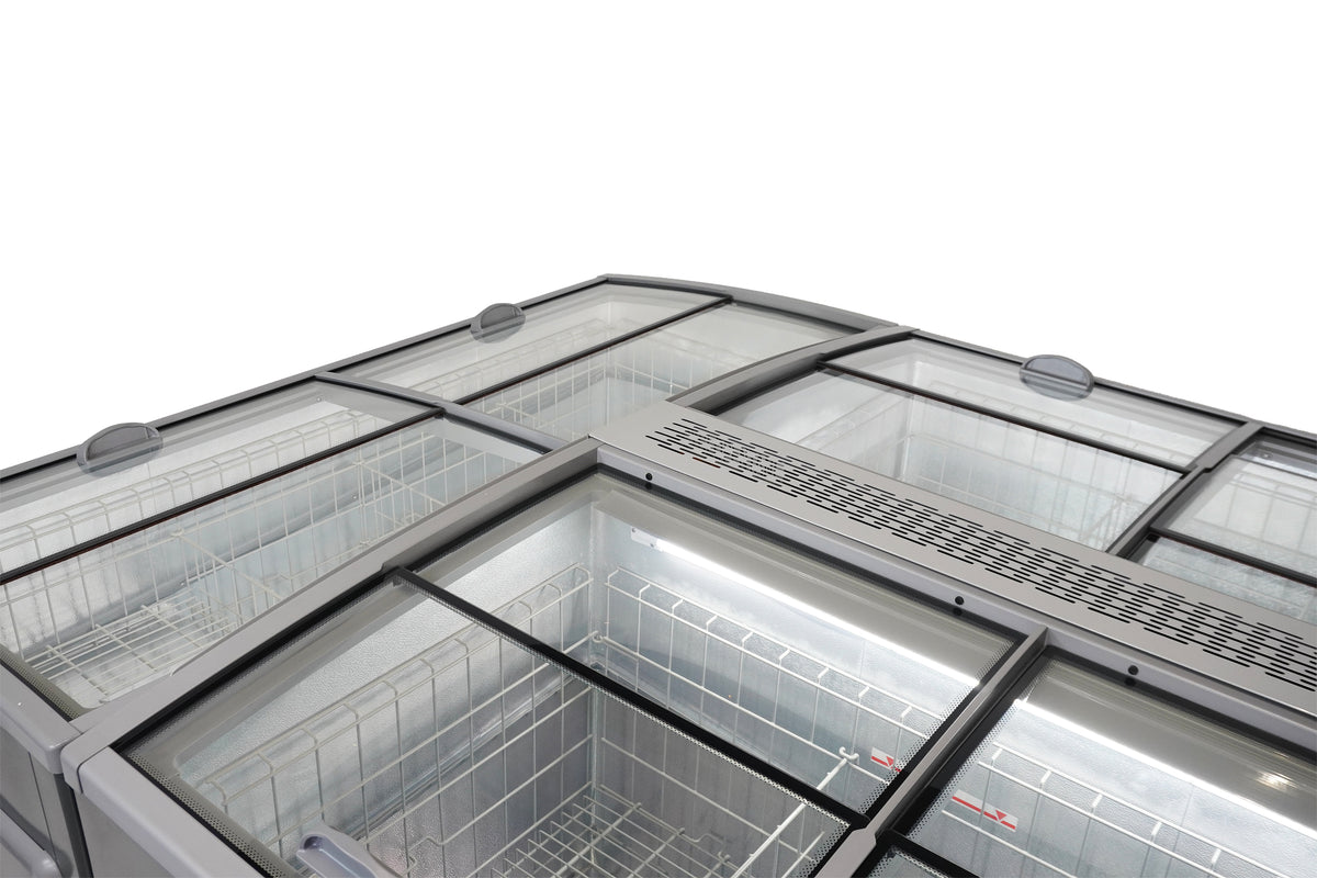 Congélateur bahut gris pour supermarché tête de gondole dégivrage automatique — Combisteel 7455.2660
