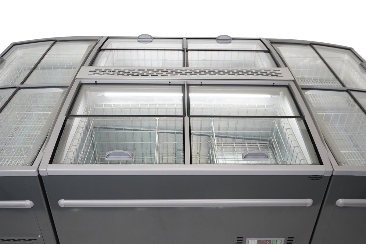 Congélateur bahut gris pour supermarché tête de gondole dégivrage automatique — Combisteel 7455.2660