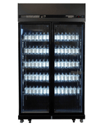 Réfrigérateur 2 portes en verre noir irm-770r bl — Combisteel 7455.3150