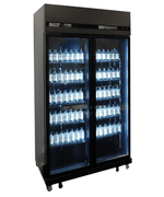 Réfrigérateur 2 portes en verre noir irm-770r bl — Combisteel 7455.3150