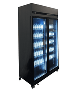 Réfrigérateur 2 portes en verre noir irm-770r bl — Combisteel 7455.3150