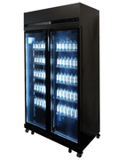 Réfrigérateur 2 portes en verre noir irm-770r bl — Combisteel 7455.3150