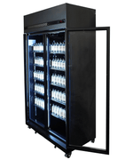 Réfrigérateur 2 portes en verre noir irm-770r bl — Combisteel 7455.3150