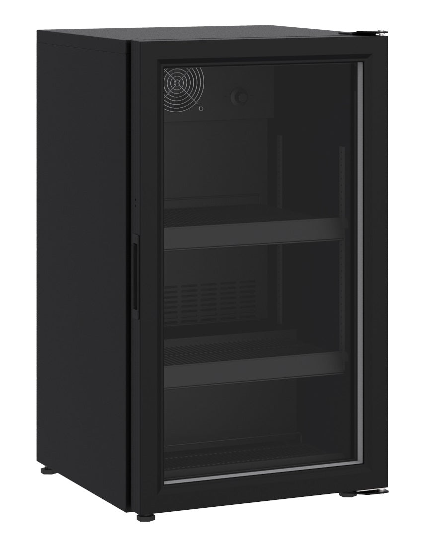 Réfrigérateur posable porte en verre 136 L noir — Combisteel 7464.0015