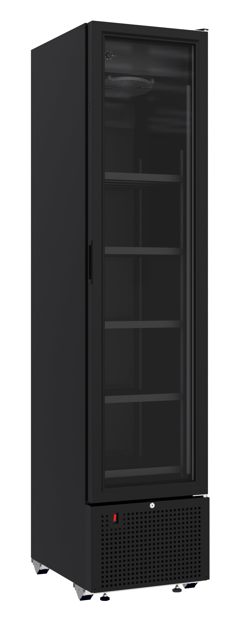 Réfrigérateur 1 porte en verre noir 348 L *transport sur demande* — Combisteel 7464.0210