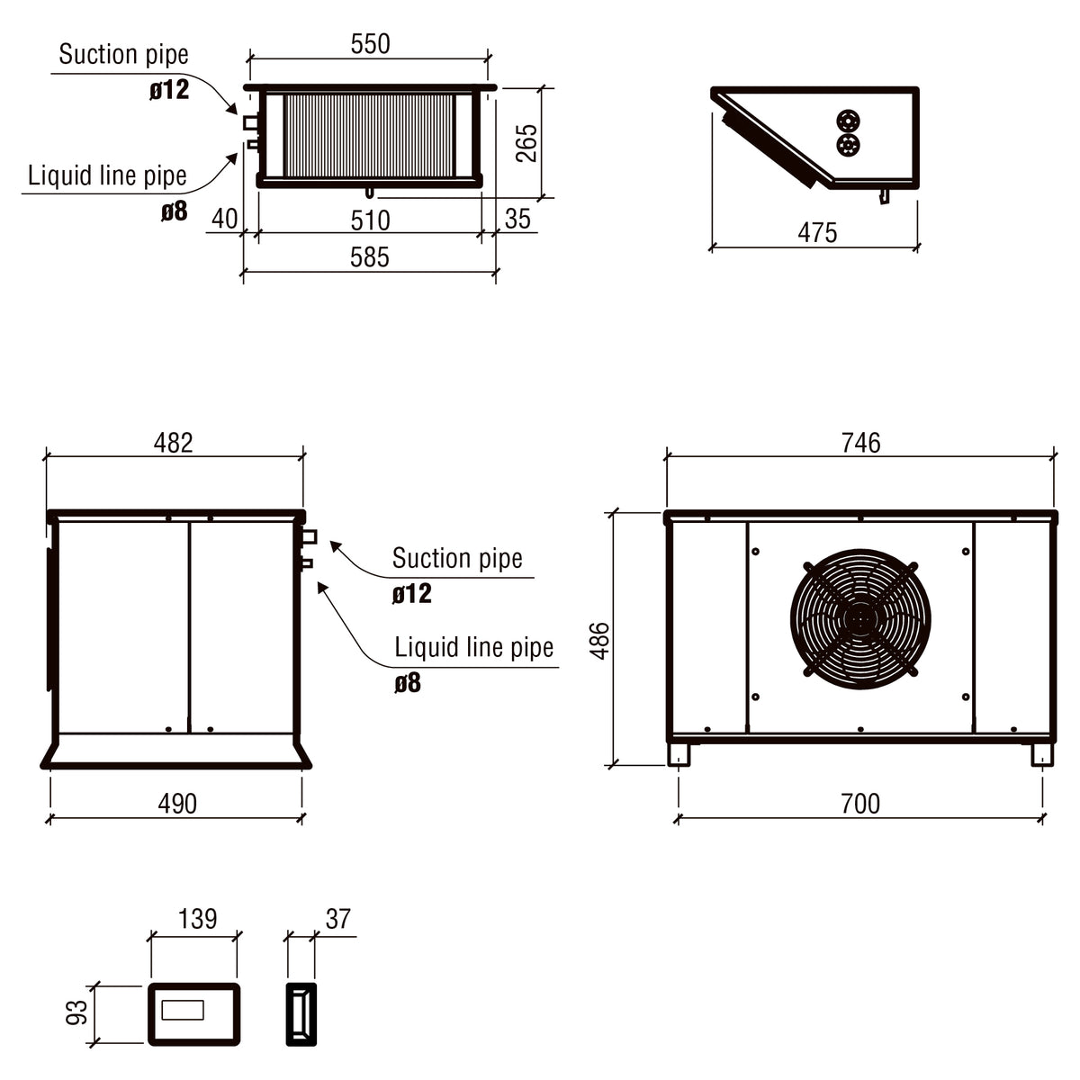 Unité réfroidissement split type négatif 1.92-5.21 m3 — Combisteel 7480.0020