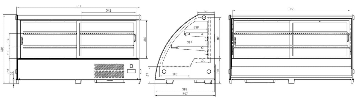 Vitrine réfrigérée 201 L — Combisteel 7487.0050