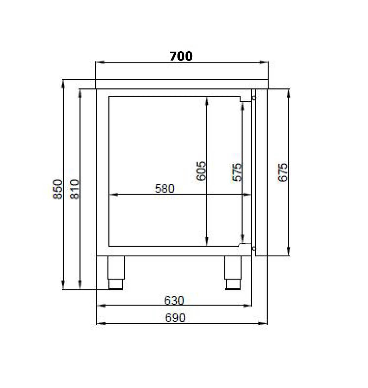 700 table réfrigérée 3 portes excl. moteur — Combisteel 7489.5090