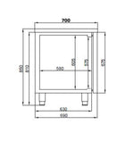 700 table réfrigérée 4 portes excl. moteur — Combisteel 7489.5095