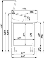 Saladette 3 portes 10x 1/3gn récipient — Combisteel 7489.5145