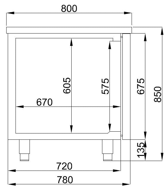 Table réfrigérée pâtisserie 3 portes — Combisteel 7489.5255