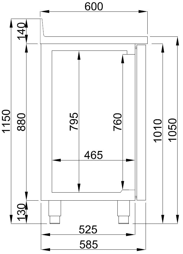 600 table réfrigérée 2 portes avec tiroir pour café — Combisteel 7489.5260