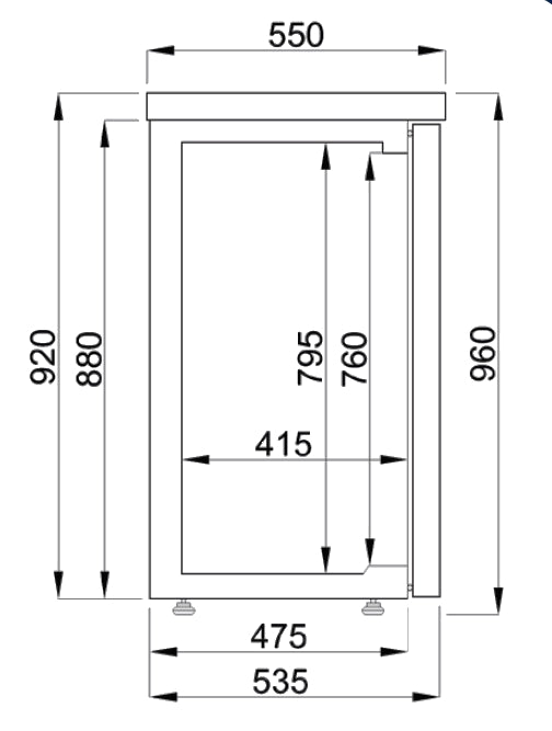 Arrière bar réfrigérée noir 2 portes — Combisteel 7489.5270