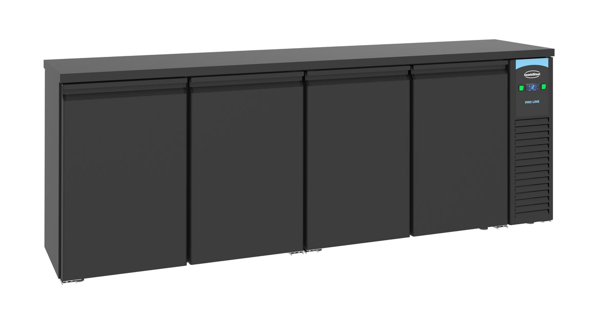 Arrière bar réfrigérée noir 4 portes *transport dur demande* — Combisteel 7489.5280