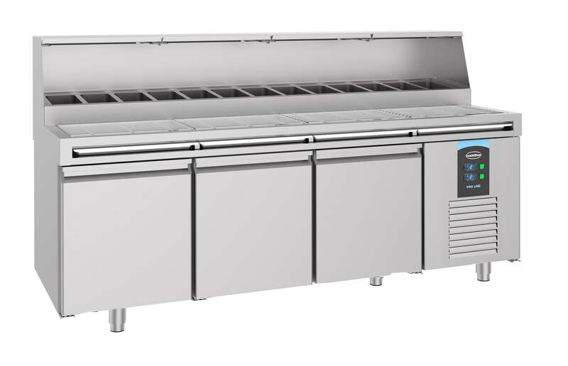 Table prép pour pizza 3 portes 13x 1/3gn récipient — Combisteel 7489.5305