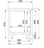 700 table réfrigérée 1 porte et 2 tiroirs monoblock Energy Line — Combisteel 7489.5350