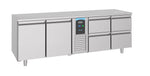 700 table réfrigérée 2 portes et 4 tiroirs monoblock Energy Line — Combisteel 7489.5370