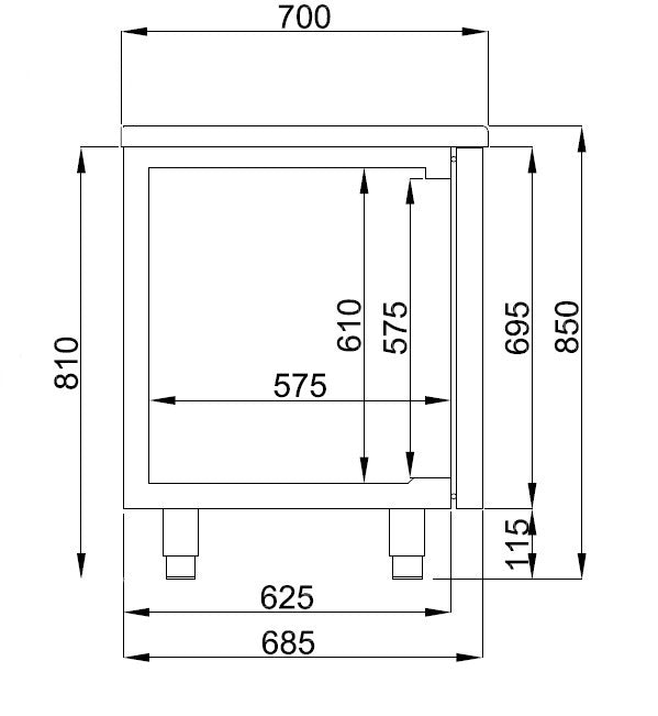 700 table réfrigérée 4 tiroirs monoblock Energy Line — Combisteel 7489.5375