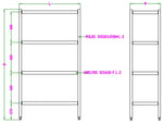 Étagères 4 levels démontable 1000 — Combisteel 7490.0240