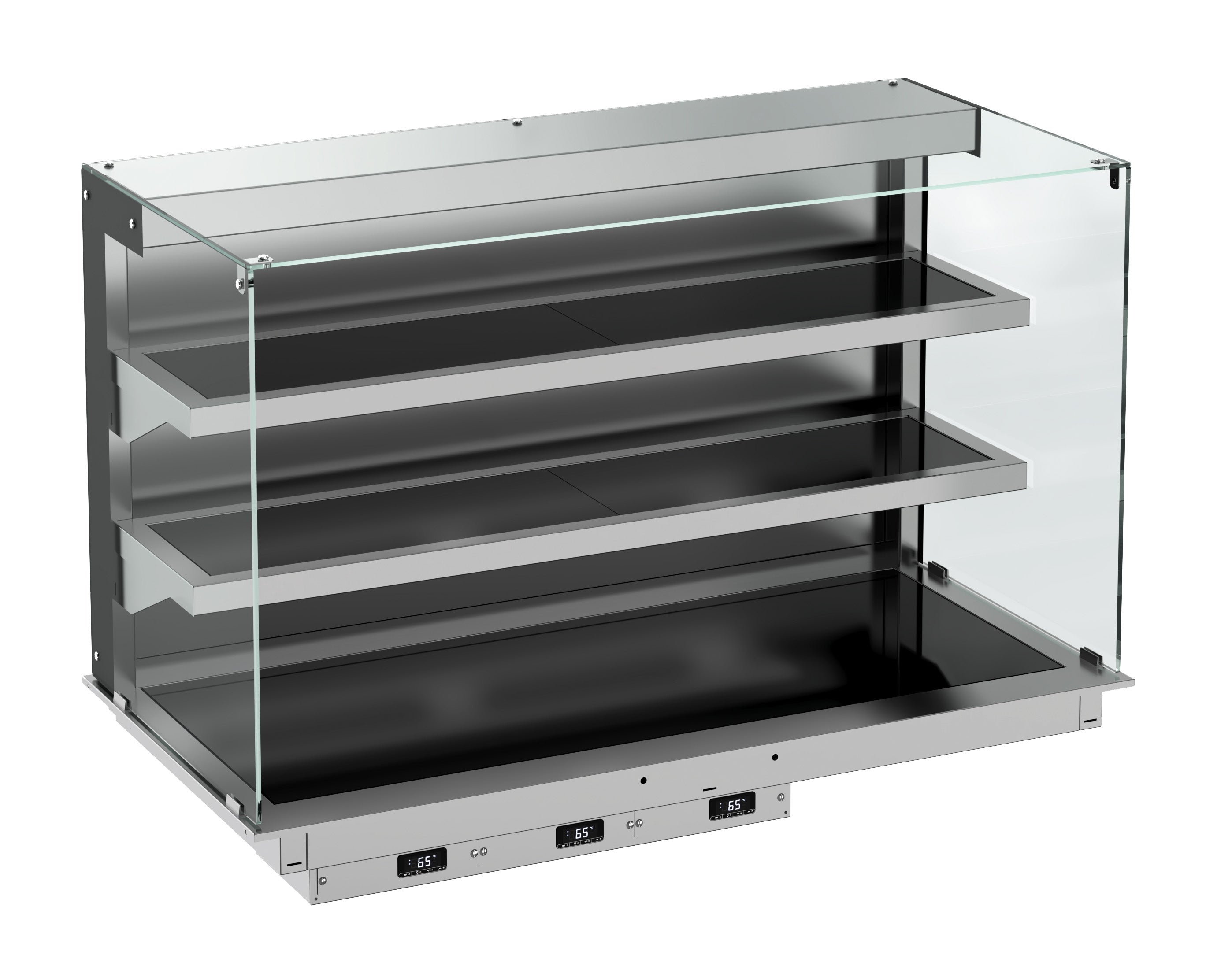 Drop-in vitrine cubique chauffante avec plaque vitro ceramique modele mural - noir 5/1 — Combisteel 7495.0370