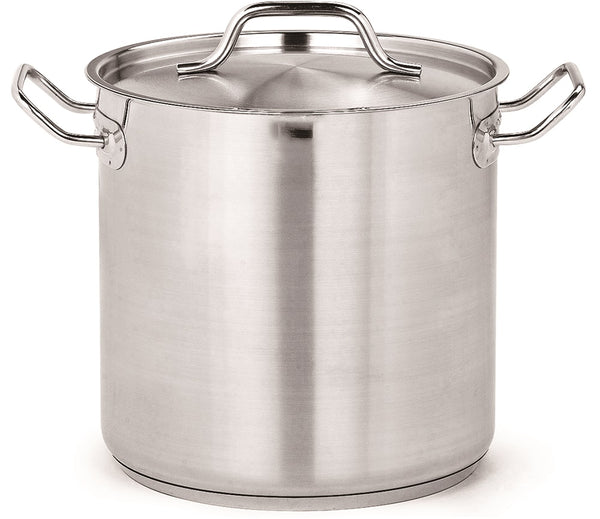 Marmite profonde en acier inoxydable + couvercle ø24 10 L — Combisteel 7501.0010