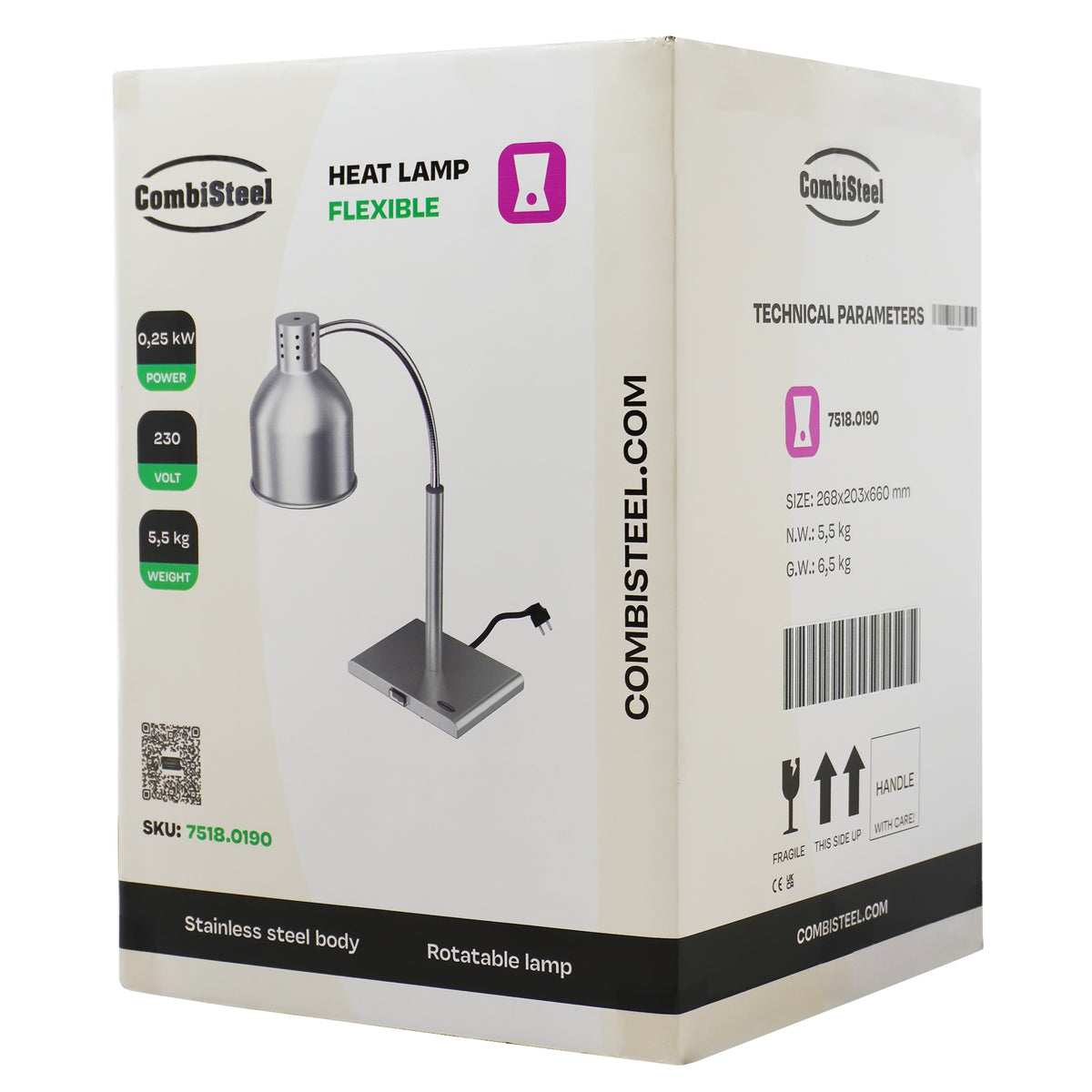 Lampe chauffant flexible argent — Combisteel 7518.0190