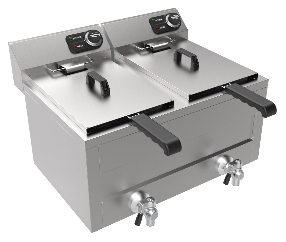 Friteuse posable électrique 2x8 L 2x3kw — Combisteel 7518.0205