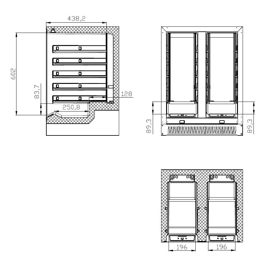 Rafraîchisseurs à vin 100 L dual zone — Combisteel 7525.0030