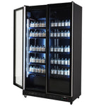 Réfrigérateur 2 portes en verre noir — Combisteel 7526.0010