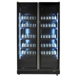 Réfrigérateur 2 portes en verre noir — Combisteel 7526.0010