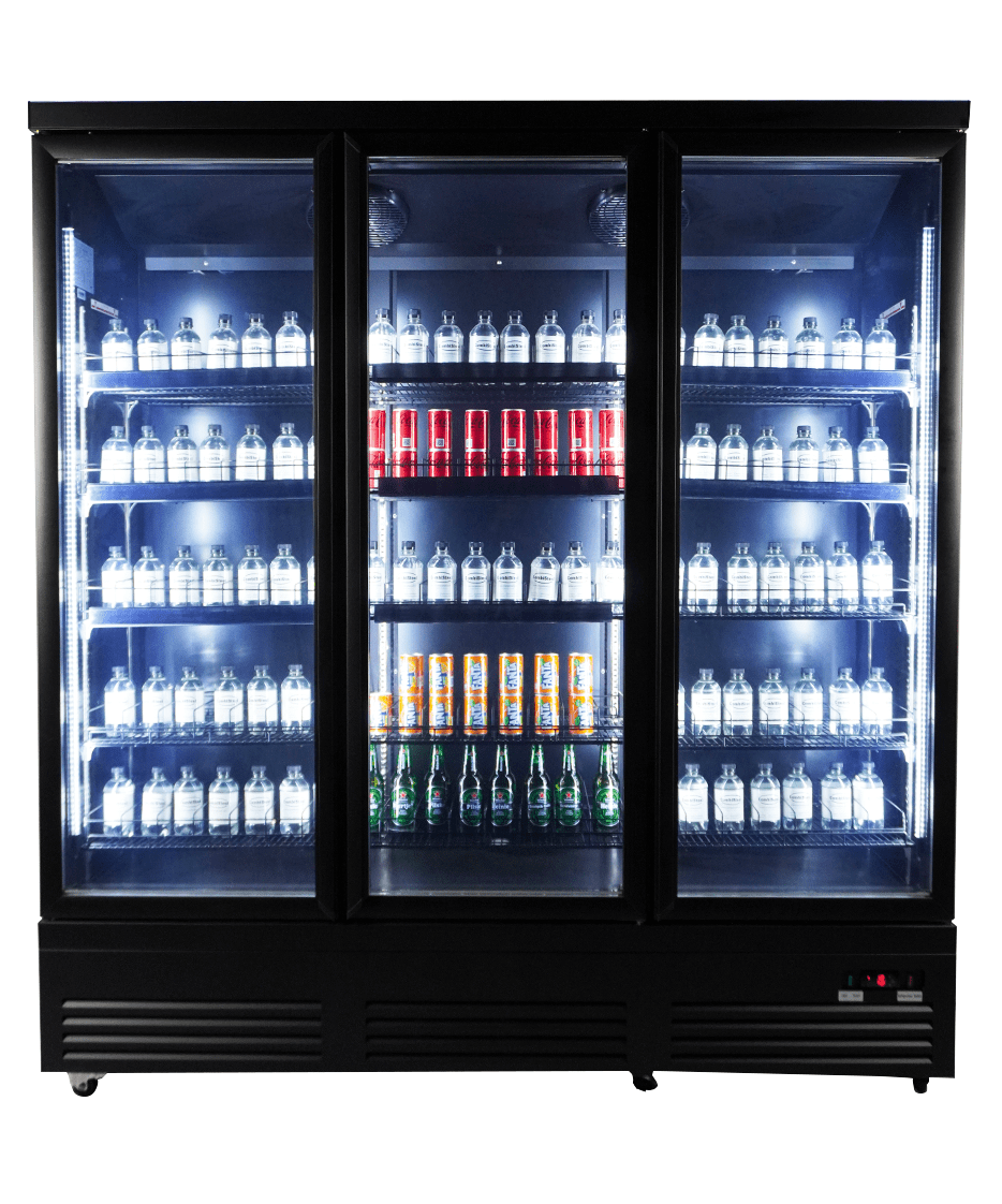 Réfrigérateur 3 portes en verre noir ceb-1600r bl — Combisteel 7526.0110