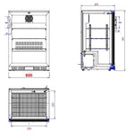 Arrière bar réfrigérée noir 1 porte — Combisteel 7527.0005