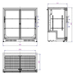 Arrière bar réfrigérée noir 2 portes coulisst — Combisteel 7527.0045