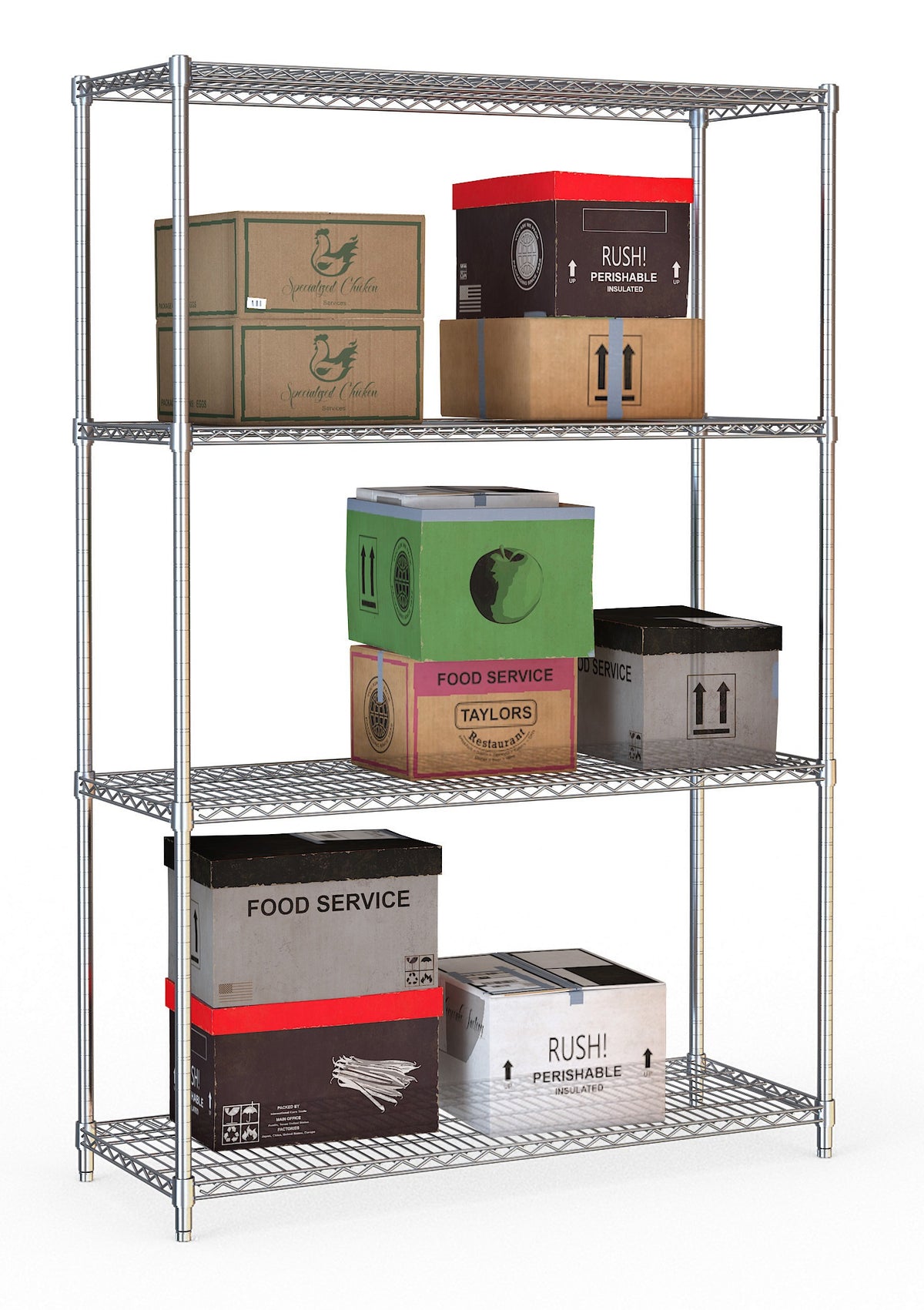 Étagères 4 levels 1200 démontable — Combisteel 7530.0010