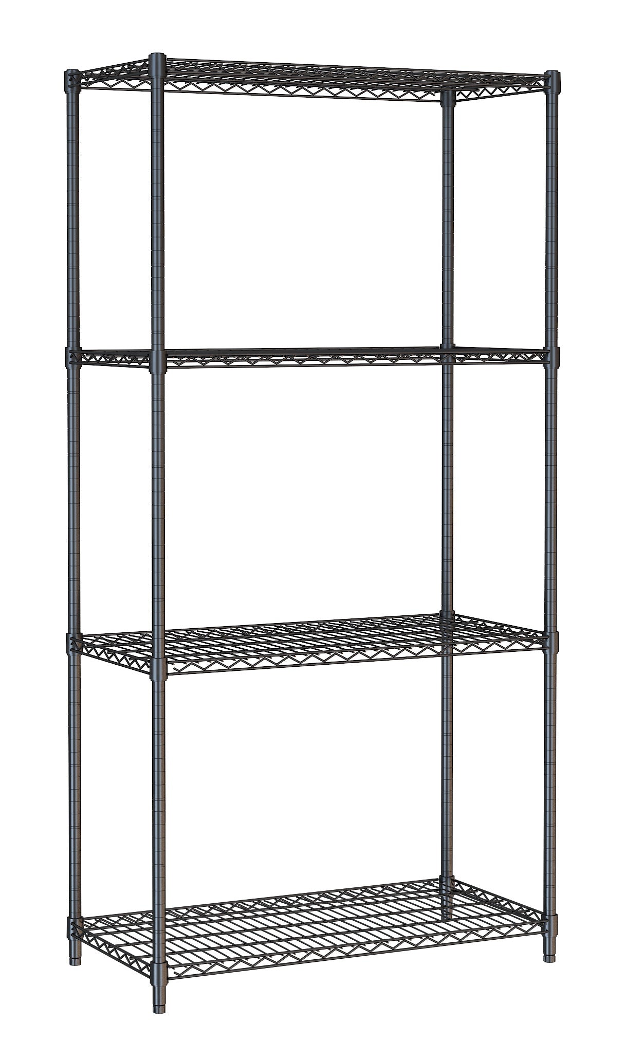Étagères 4 levels 900 noir démontable — Combisteel 7530.0025