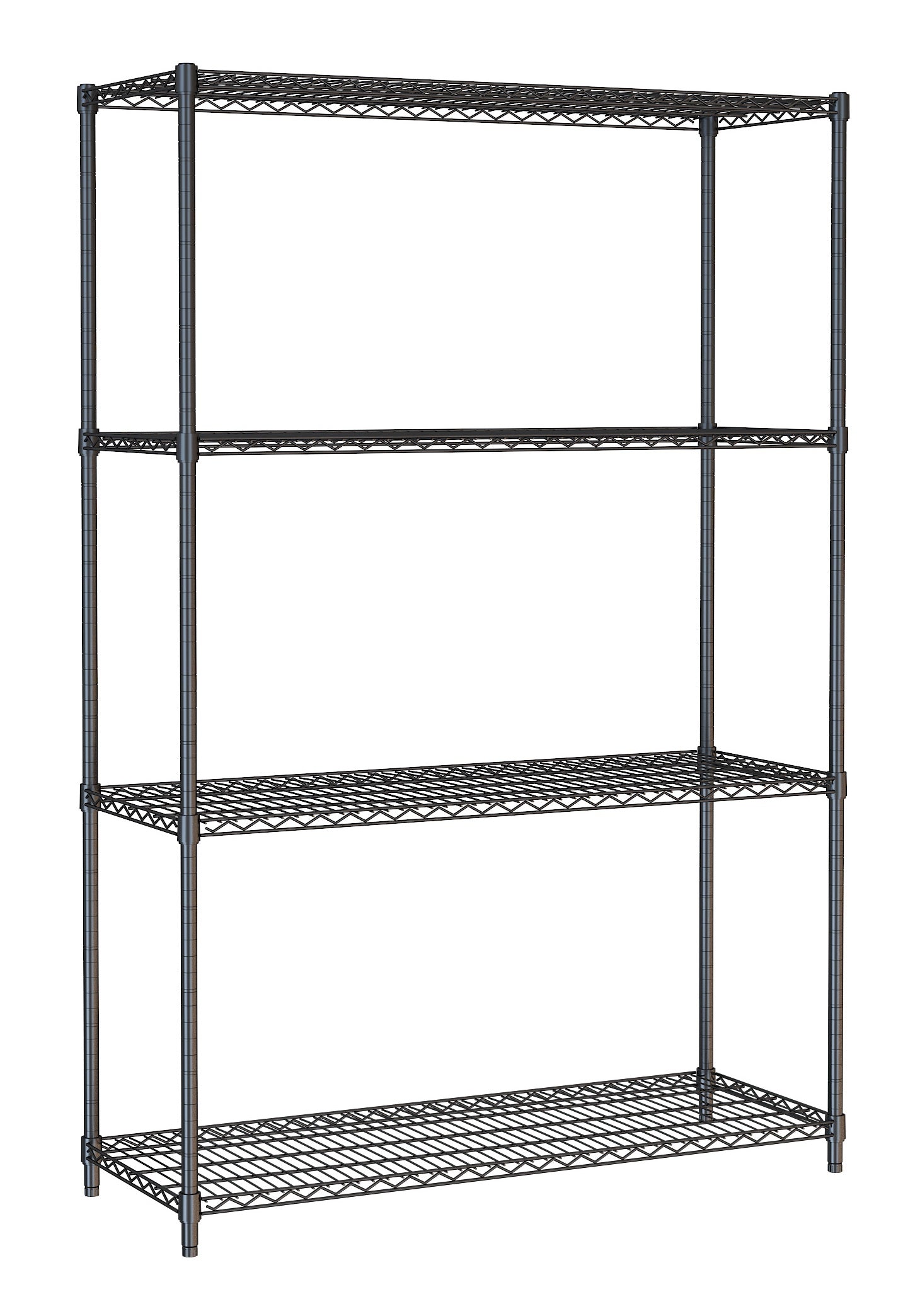 Étagères 4 levels 1200 noir démontable — Combisteel 7530.0030