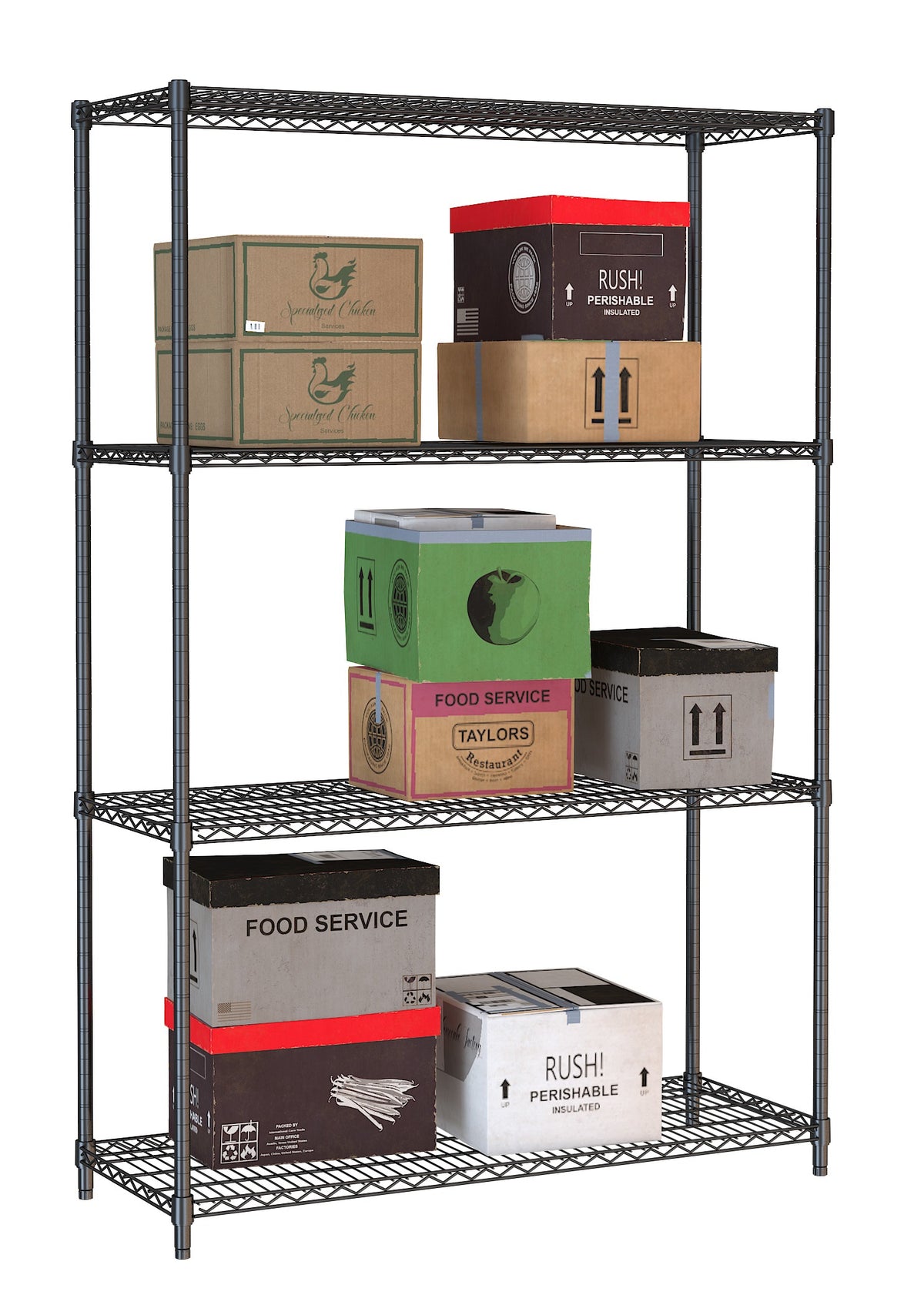 Étagères 4 levels 1200 noir démontable — Combisteel 7530.0030