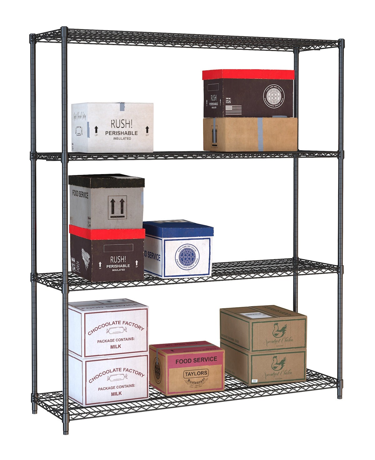 Étagères 4 levels 1500 noir démontable — Combisteel 7530.0035