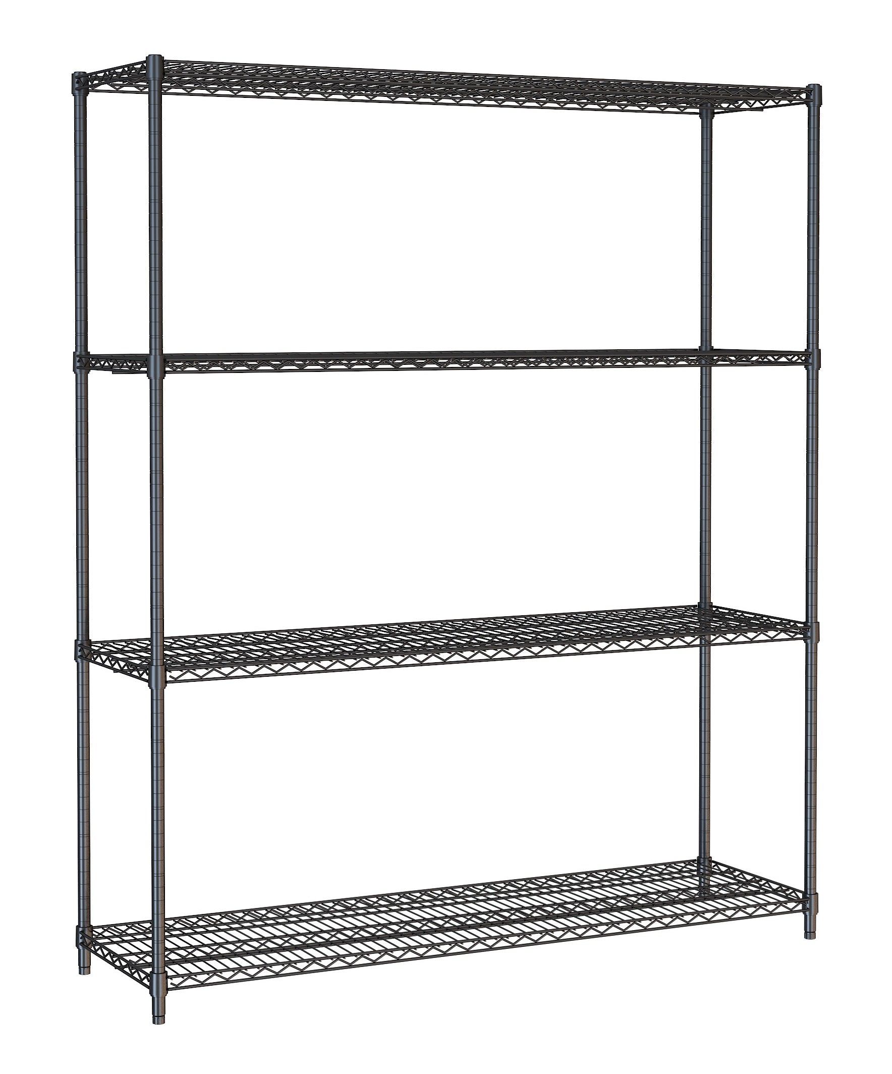Étagères 4 levels 1500 noir démontable — Combisteel 7530.0035