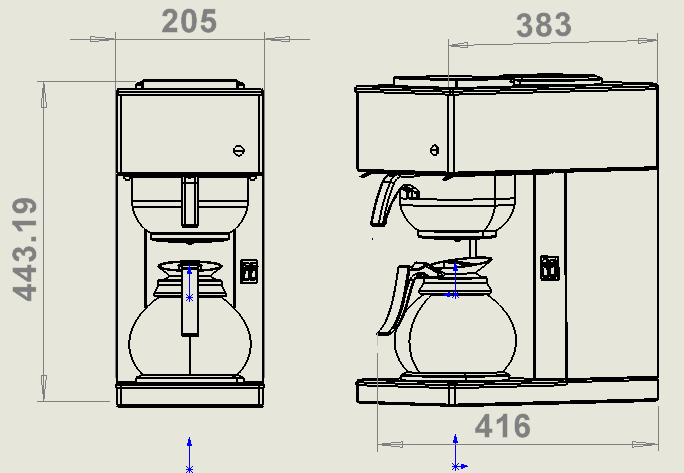 Machine de café incl. 1 carafe en verre 1.8 L — Combisteel 7535.0005