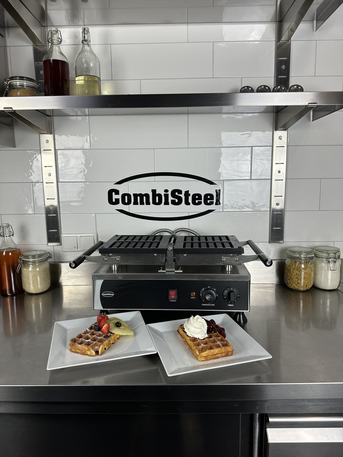 Gaufrier rotatif 2pcs gaufre de bruxelles — Combisteel 7540.0070
