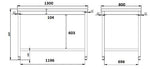 800 plan de travail essous ouvert 1300 — Combisteel 7812.0173